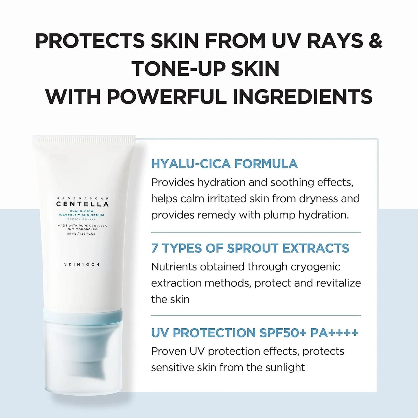 Skin1004 Madagascar Centella Hyalu-Cica Water-Fit Sun Serum SPF 50+ PA++++