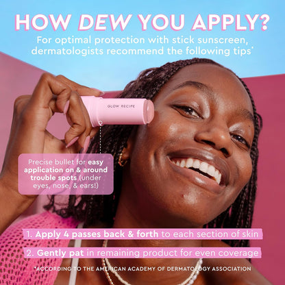 GLOW RECIPE - Watermelon Glow Niacinamide Dew Balm Face Sunscreen Stick- SPF 45