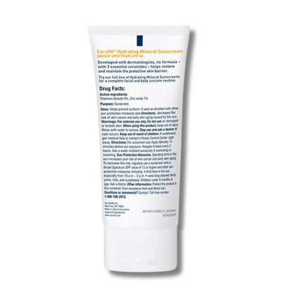 CeraVe Hydrating Mineral Sunscreen SPF 50 Face Lotion